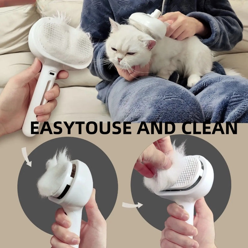 Pet Grooming Comb with Mist Humidifier – Removes Hair & Reduces Frizz
