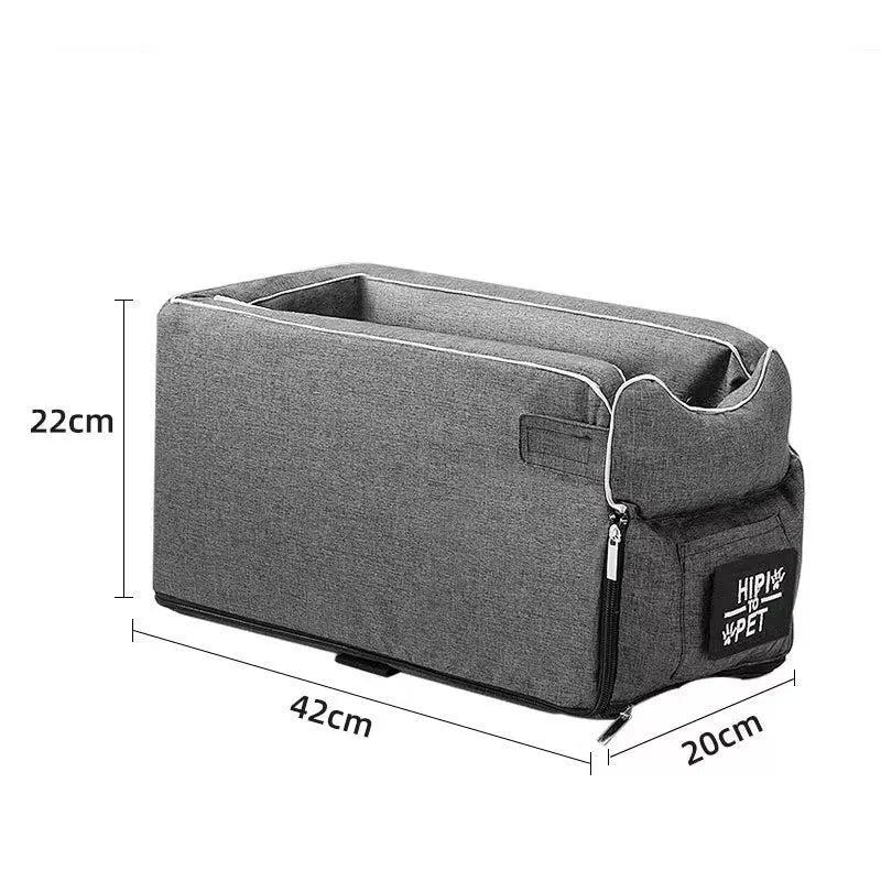 Portable Central Car Dog Seat Bed – Safe Travel Carrier for Small Pets