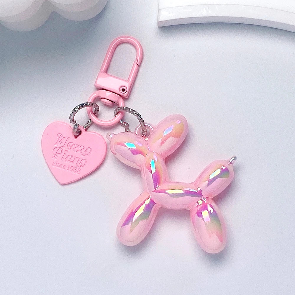 Cartoon Balloon Dog Keychain – Cute Acrylic Bag Charm for Women & Couples