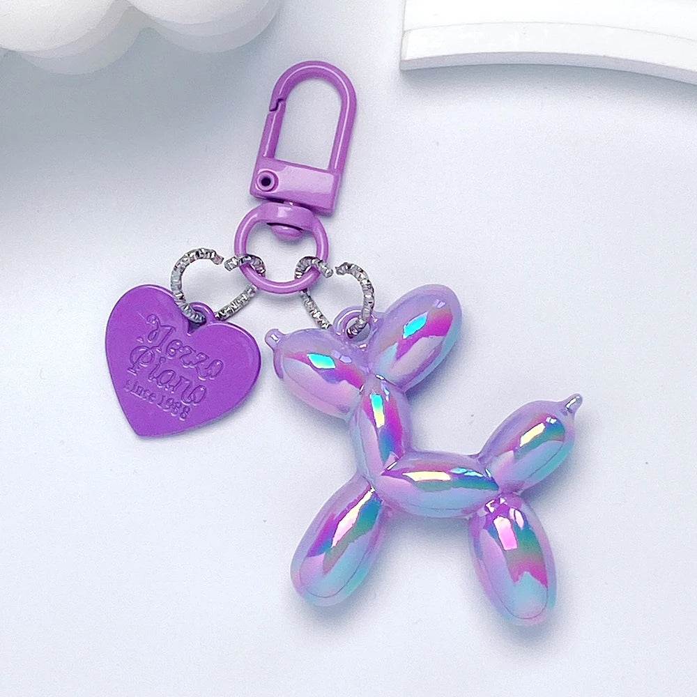 Cartoon Balloon Dog Keychain – Cute Acrylic Bag Charm for Women & Couples