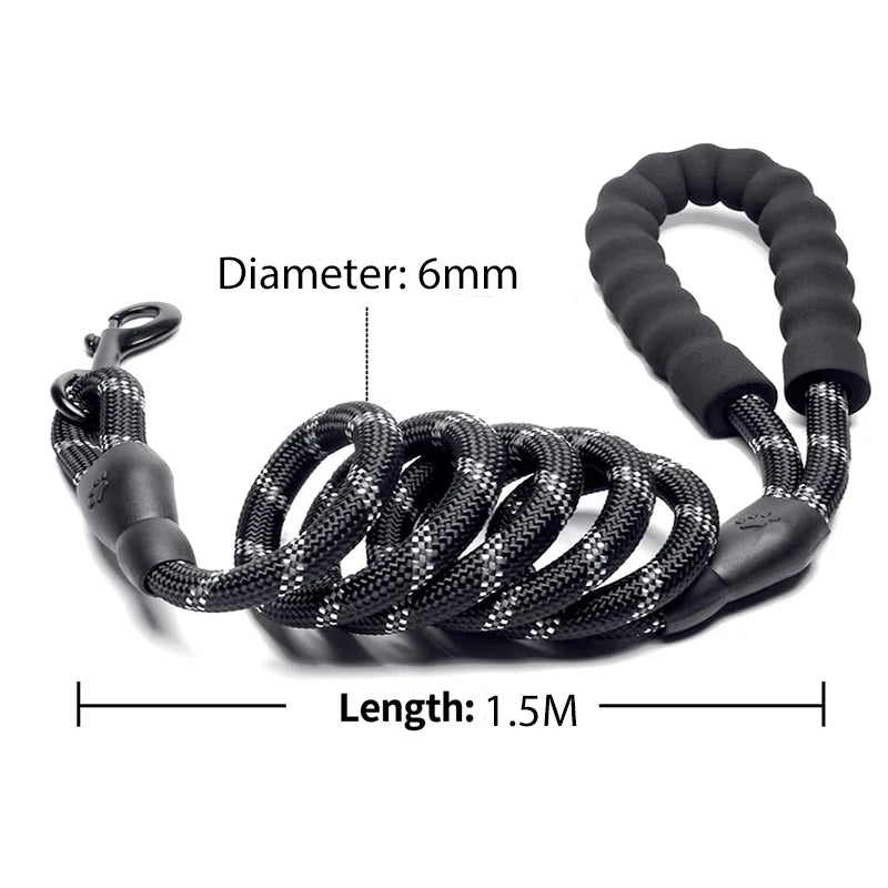 Reflective Dog Leash – Durable Pet Leash for Small, Medium, and Large Dogs
