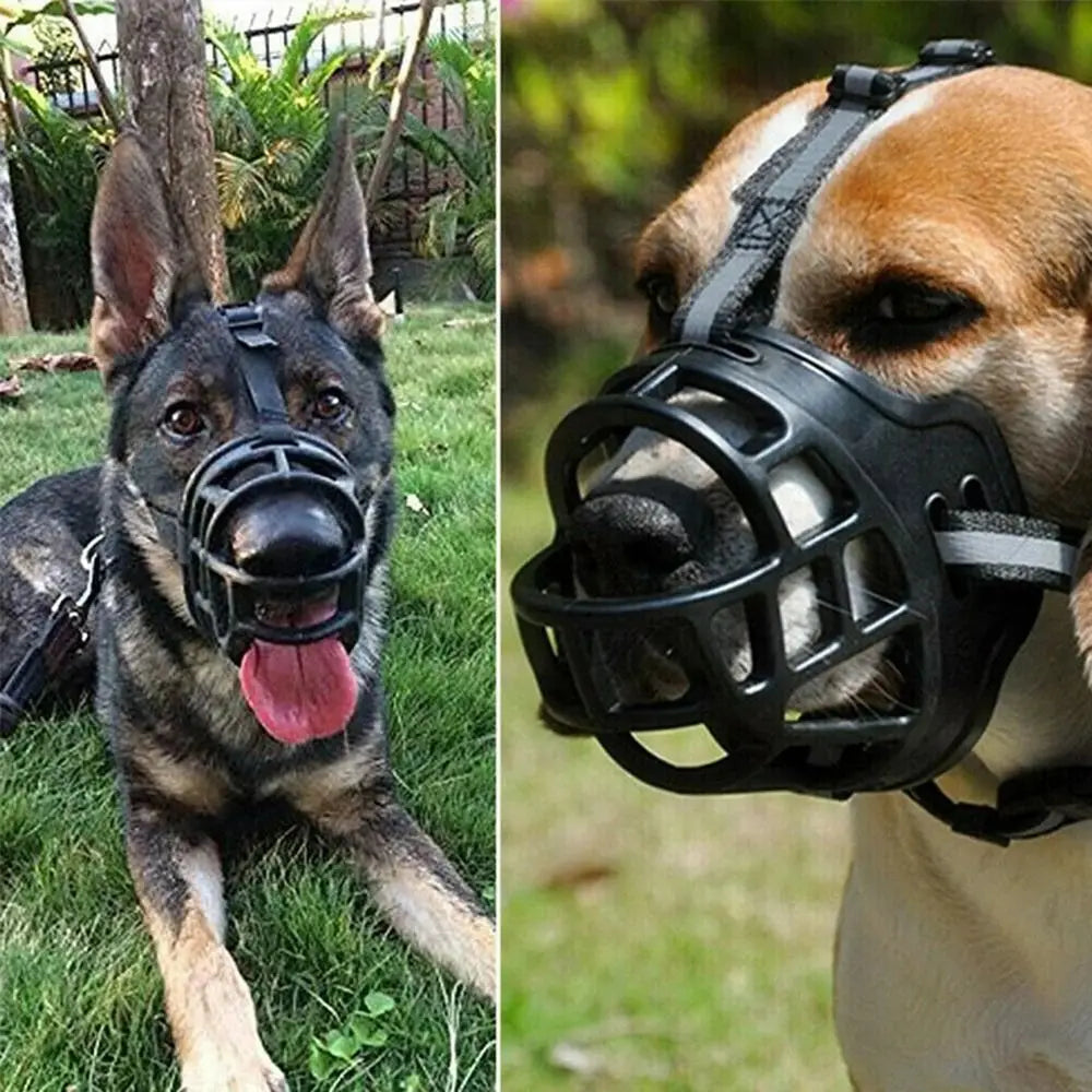 Adjustable Reflective Dog Muzzle – Breathable, Anti-Biting Mouth Cover
