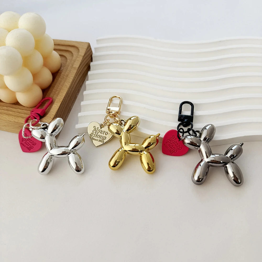 Cartoon Balloon Dog Keychain – Cute Acrylic Bag Charm for Women & Couples
