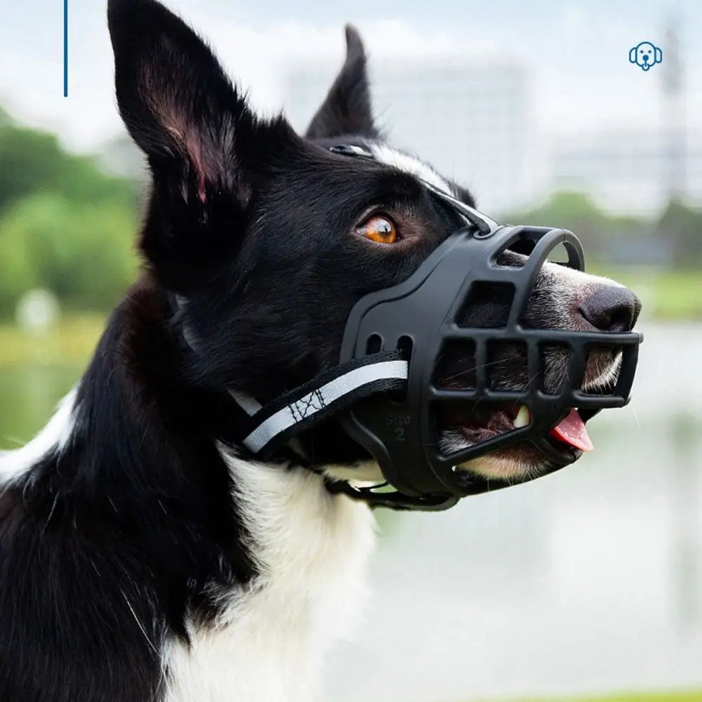 Adjustable Reflective Dog Muzzle – Breathable, Anti-Biting Mouth Cover
