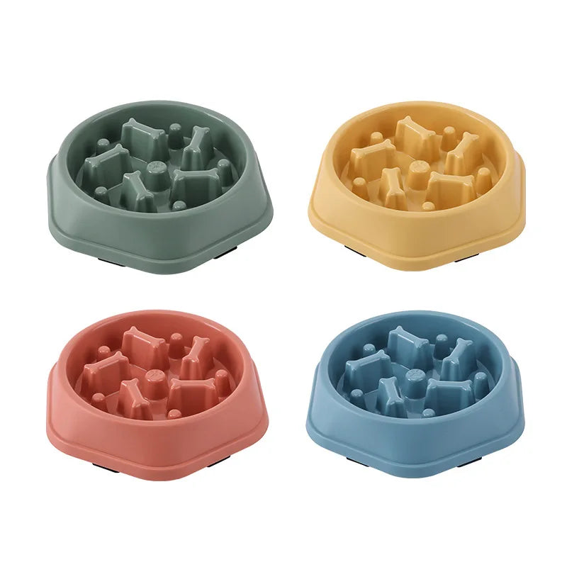 Slow Feeder Dog Bowl - Anti-Choking, Non-Slip Pet Bowl for Healthy Eating, Multiple Shapes & Colors