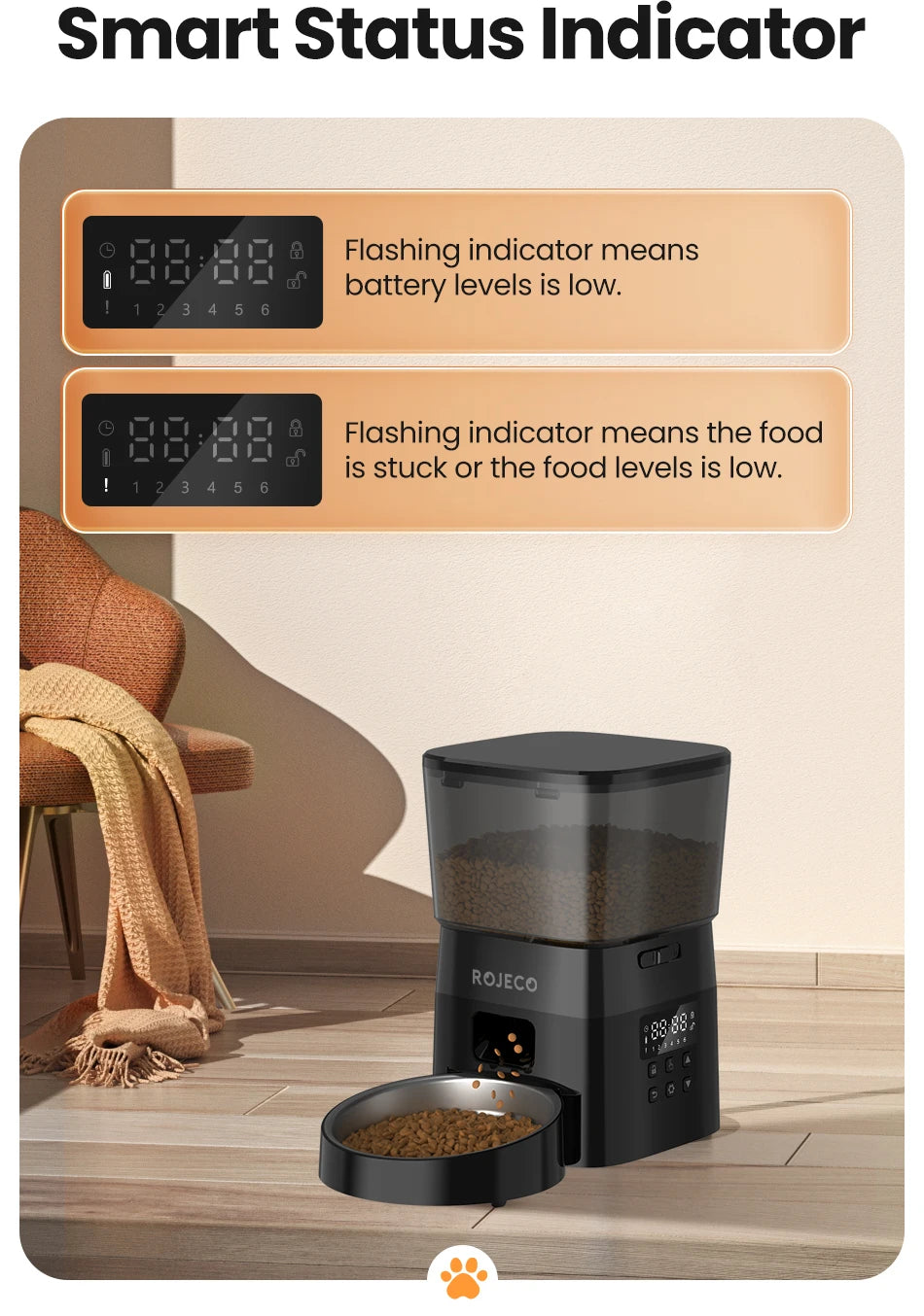 2L Automatic Pet Feeder with Portion Control and Anti-Jam Design