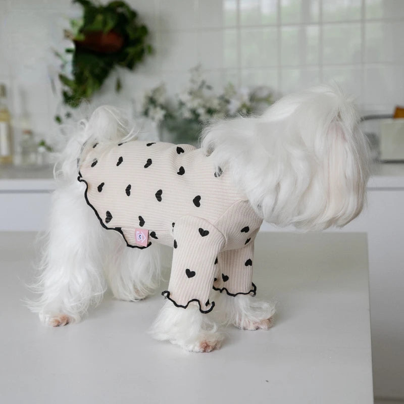 Embroidered Bear Waffle Pet Vest – Autumn & Winter Warm Undercoat for Dogs & Cats