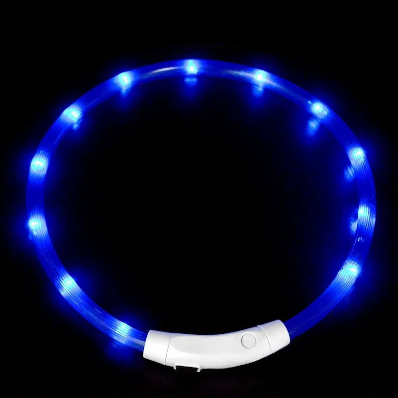 USB Rechargeable LED Dog Collar – Luminous Anti-Lost Pet Collar for Night Safety
