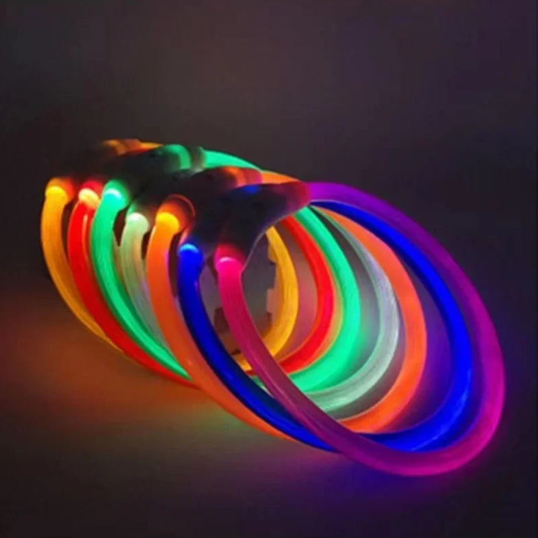 USB Rechargeable LED Dog Collar – Luminous Anti-Lost Pet Collar for Night Safety