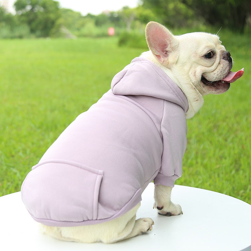 Winter Hooded Sweatshirt for Small & Medium Dogs – Cozy Pet Jacket with Pocket for Chihuahuas, French Bulldogs, and More