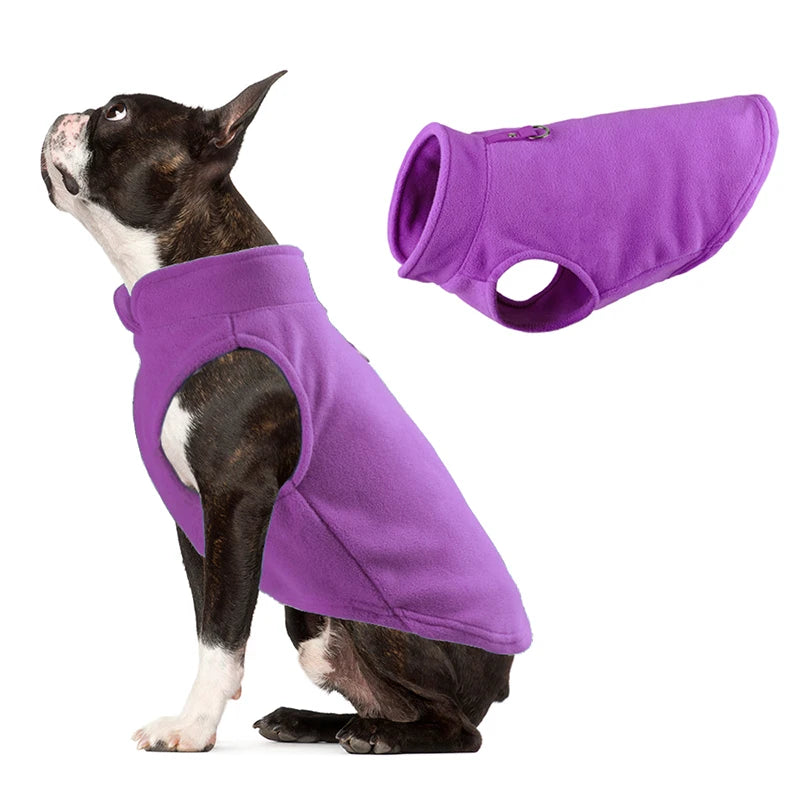 Winter Fleece Dog Coat with Harness for Small Dogs