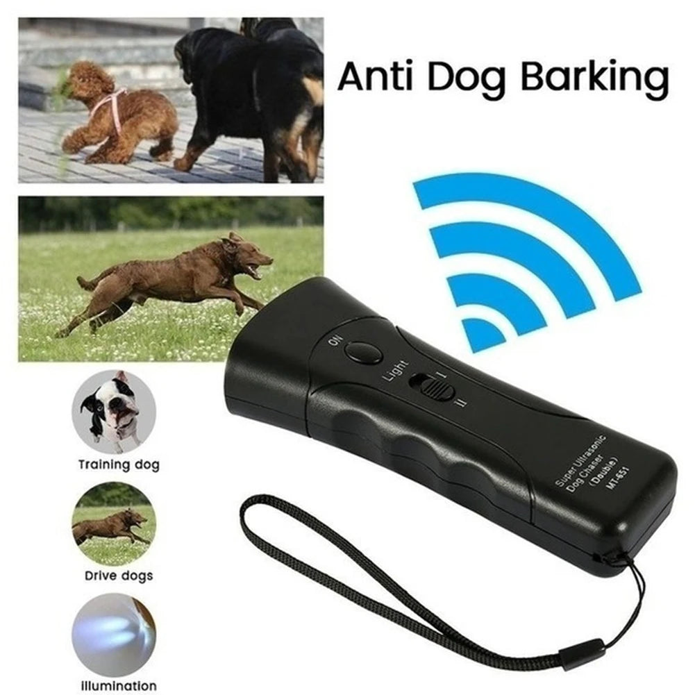 2-in-1 Ultrasonic Dog Repeller & LED Flashlight - Anti-Barking Trainer