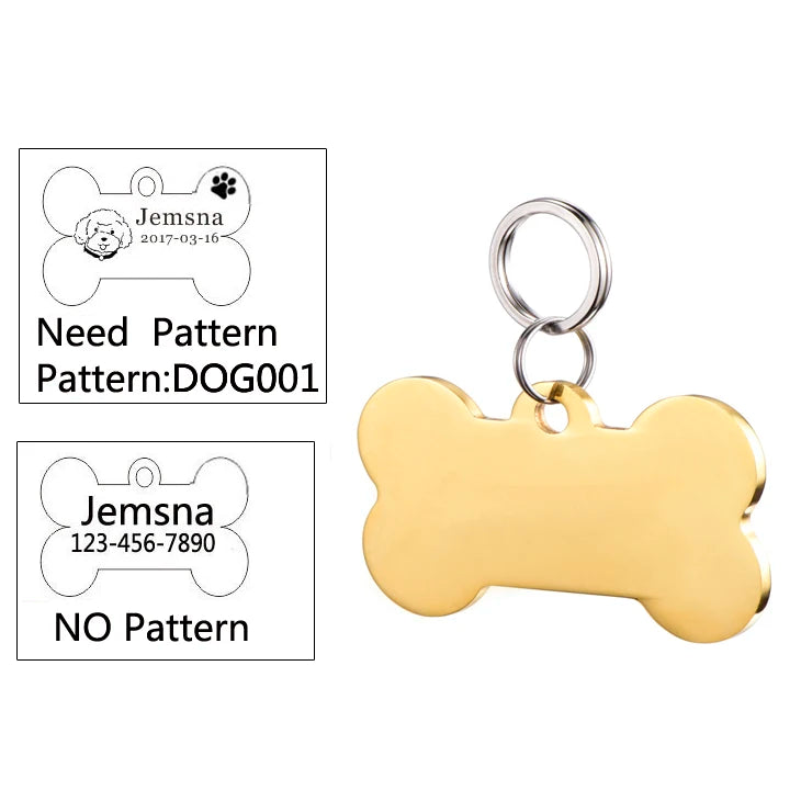 Custom Engraved Dog ID Tag with Name & Phone Number