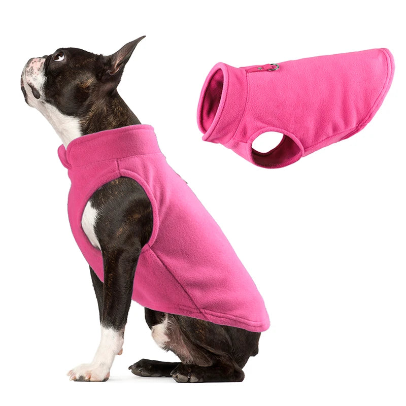 Winter Fleece Dog Coat with Harness for Small Dogs