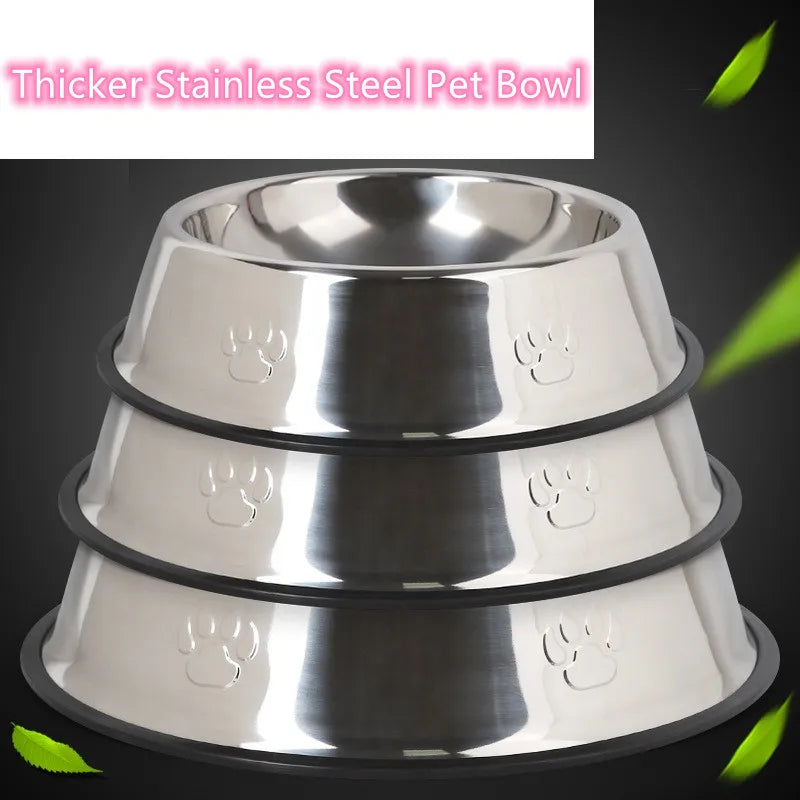 Quality Paw Stainless Steel Pet Dog Bowl – Skidproof, Anti-ant Shape, Available in 6 Sizes