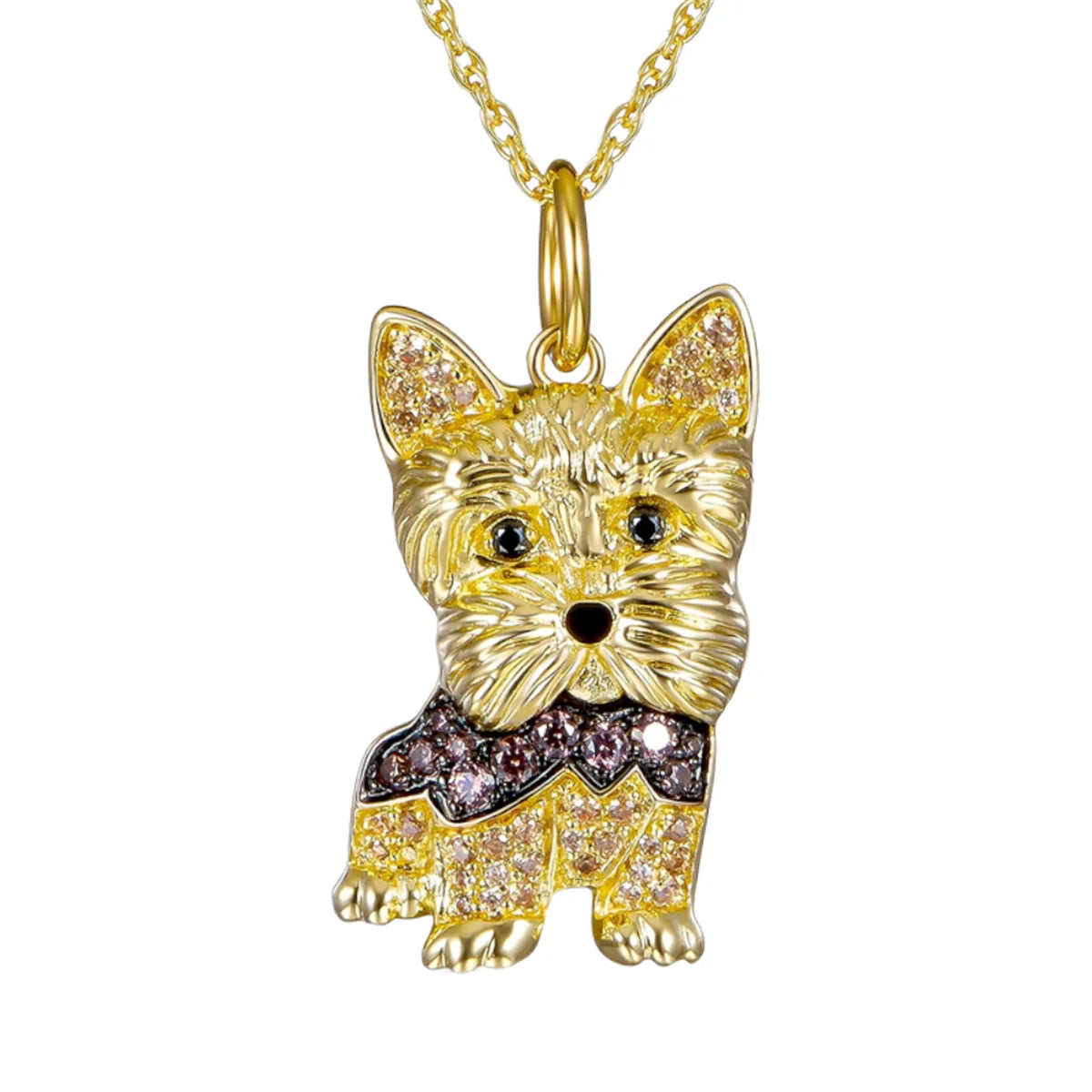 Exquisite Schnauzer Dog Pendant Necklace – Elegant Rhinestone Puppy Jewelry for Women, Perfect Gift for Dog Lovers