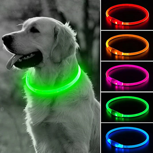 LED Dog Collar - Rechargeable & Luminous Safety Light