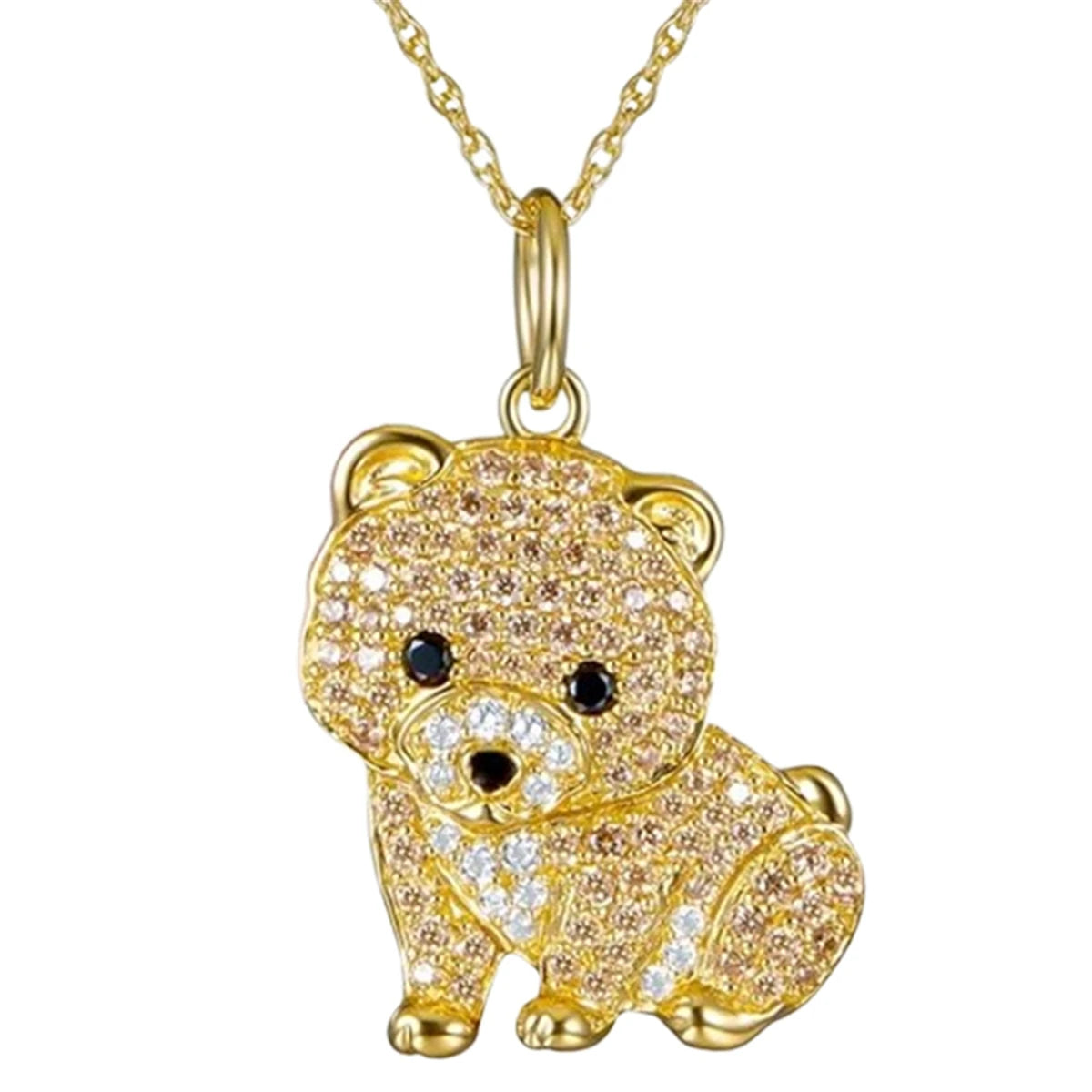 Exquisite Schnauzer Dog Pendant Necklace – Elegant Rhinestone Puppy Jewelry for Women, Perfect Gift for Dog Lovers