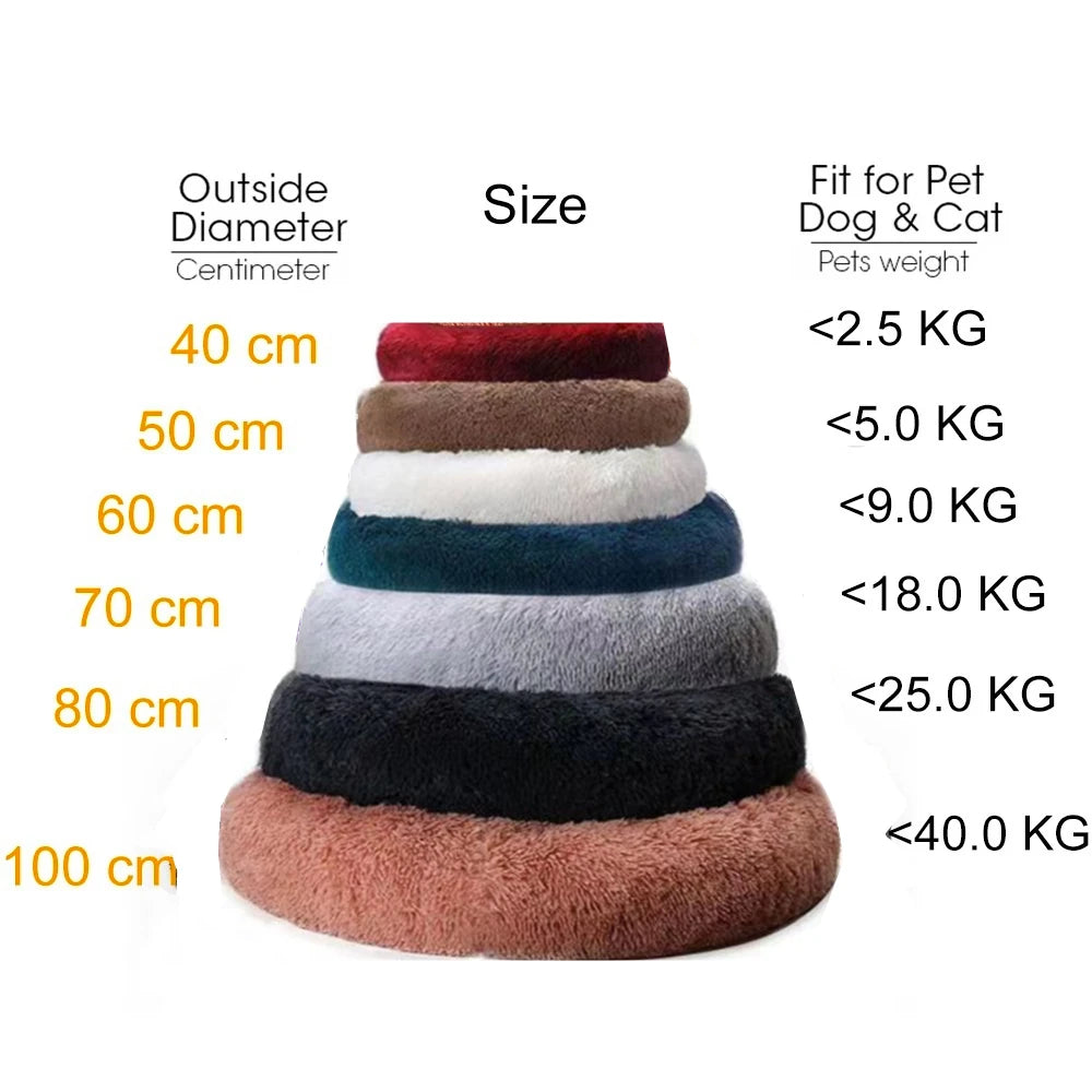 Plush Donut Dog Bed - Washable & Cozy for All Sizes