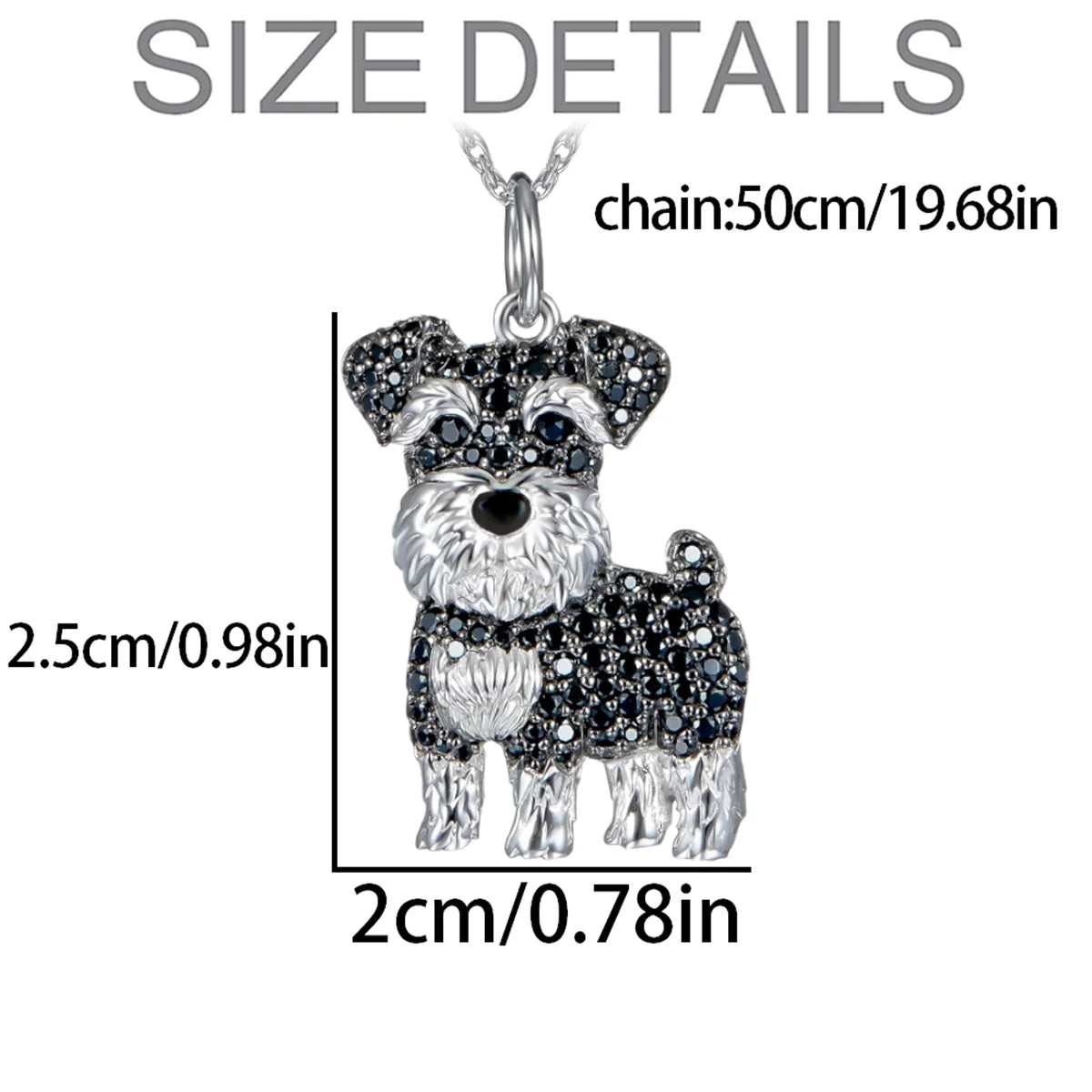 Exquisite Schnauzer Dog Pendant Necklace – Elegant Rhinestone Puppy Jewelry for Women, Perfect Gift for Dog Lovers