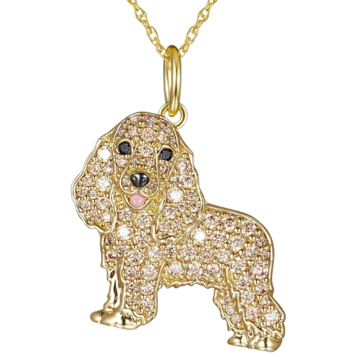 Exquisite Schnauzer Dog Pendant Necklace – Elegant Rhinestone Puppy Jewelry for Women, Perfect Gift for Dog Lovers