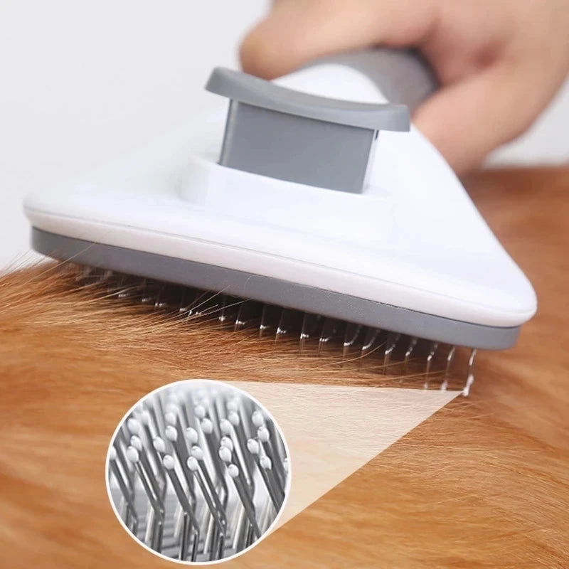 Stainless Steel Needle Pet Comb – Dog & Cat Hair Removal, Grooming & Skin Care Brush