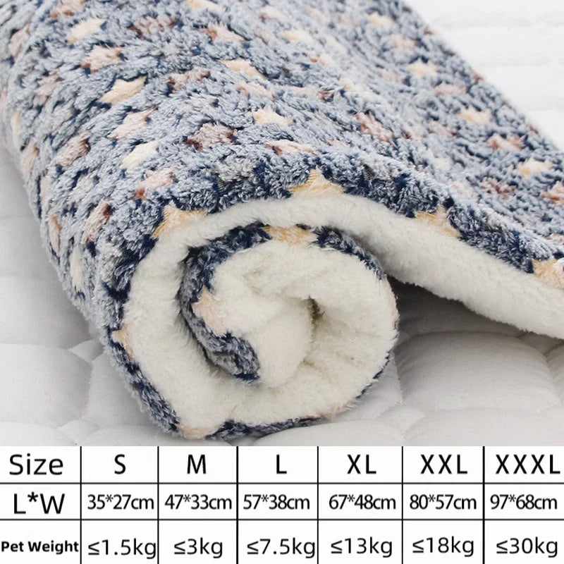 Soft Fleece Pet Bed Mat - Washable, Warm & Non-Slip