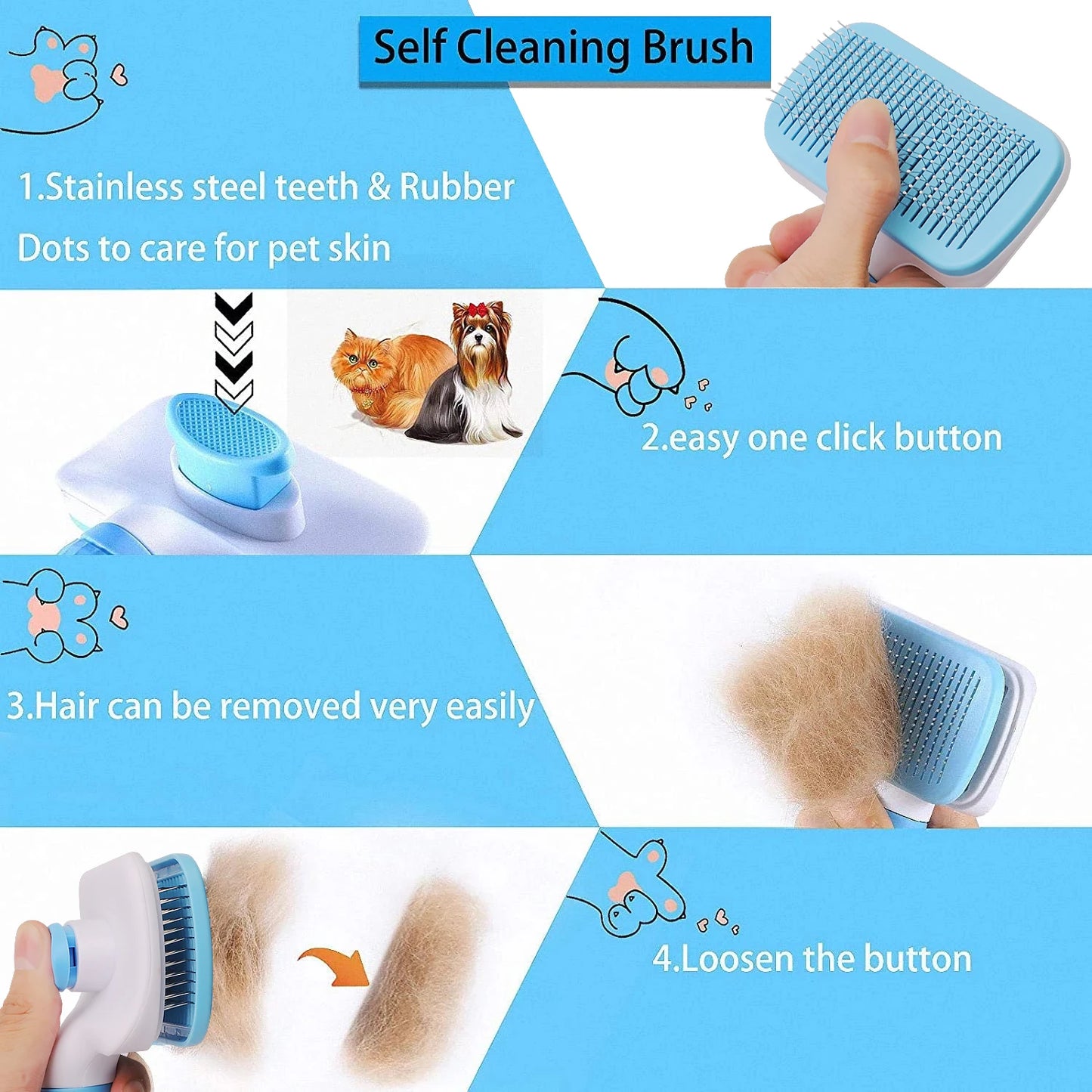 Dog Hair Remover Brush - Grooming & Care for Long Hair Pets