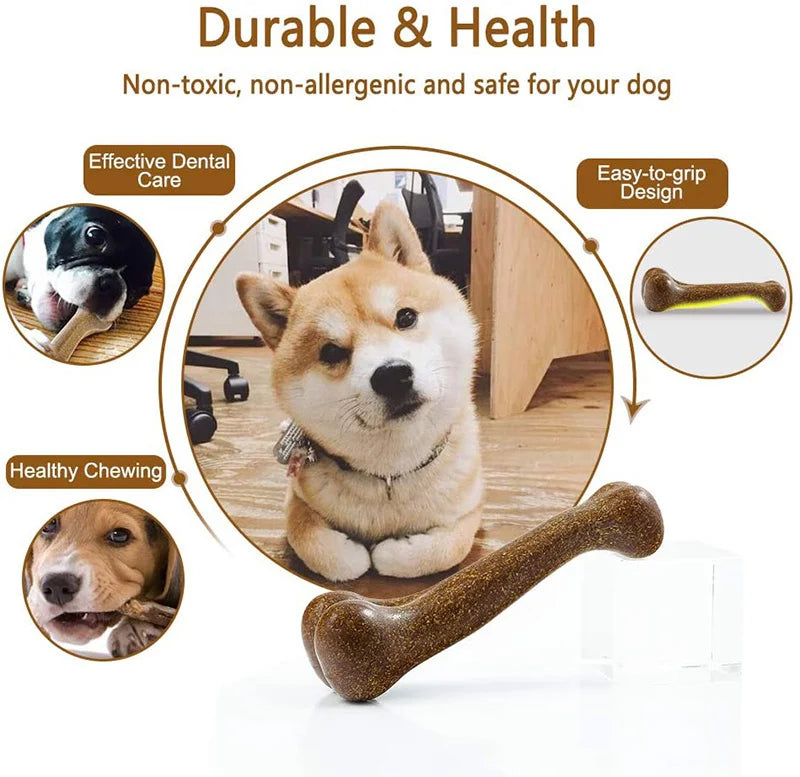 Indestructible Dog Bone Chew Toy – Natural, Non-Toxic Dental Chew for Small, Medium, and Large Dogs