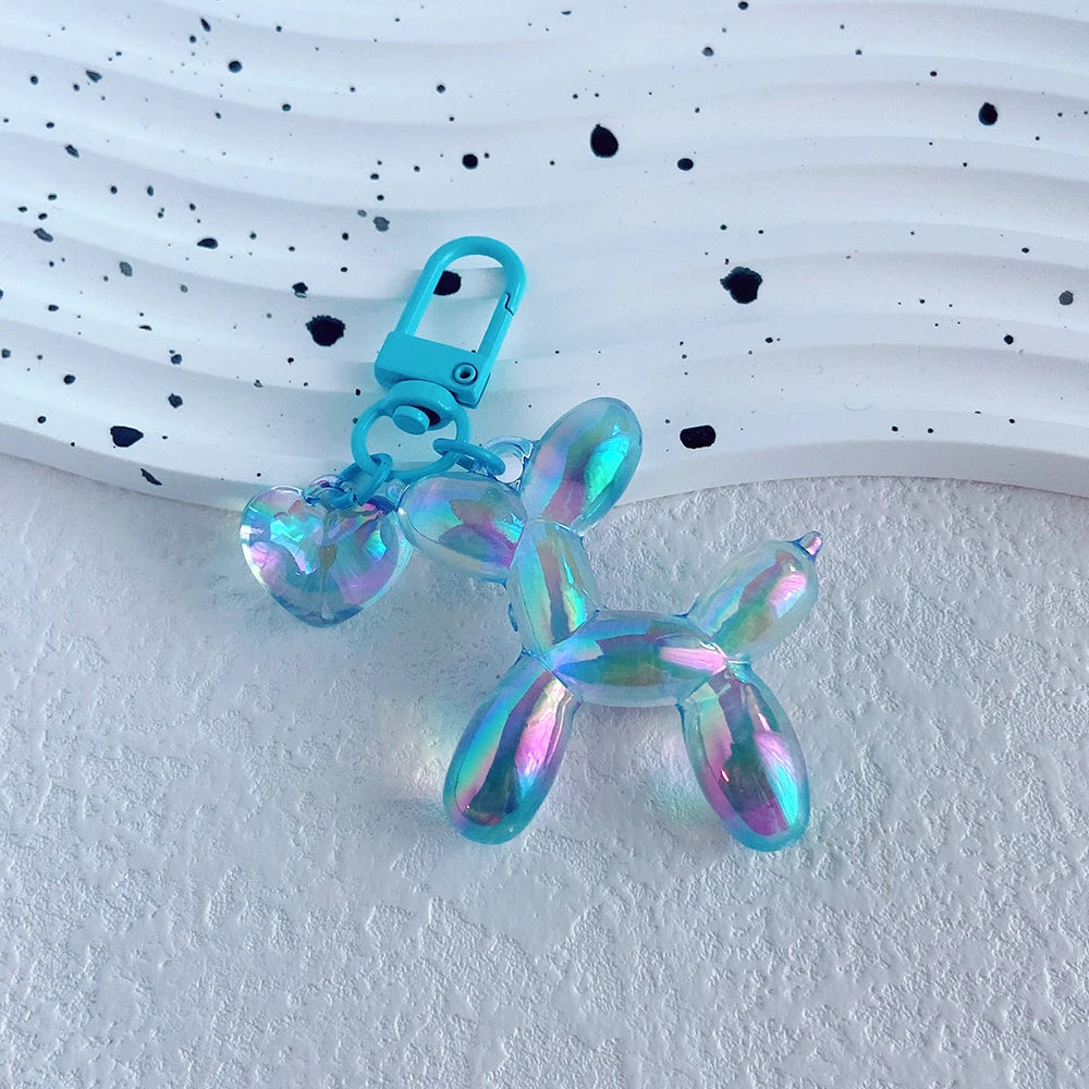 Cartoon Balloon Dog Keychain – Cute Acrylic Bag Charm for Women & Couples