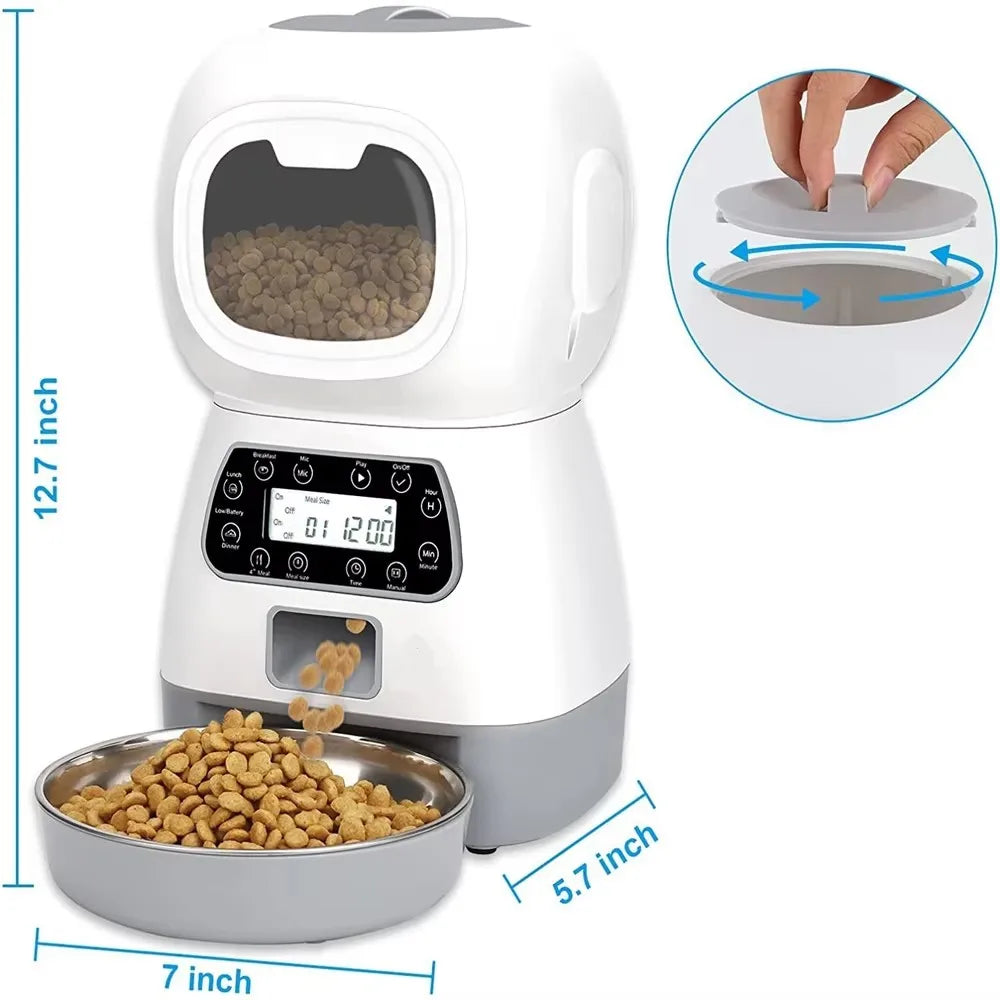 3.5L Smart Automatic Pet Feeder with Voice Recorder