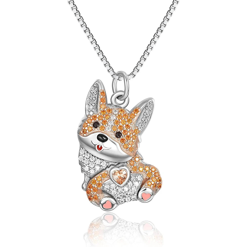 Exquisite Schnauzer Dog Pendant Necklace – Elegant Rhinestone Puppy Jewelry for Women, Perfect Gift for Dog Lovers