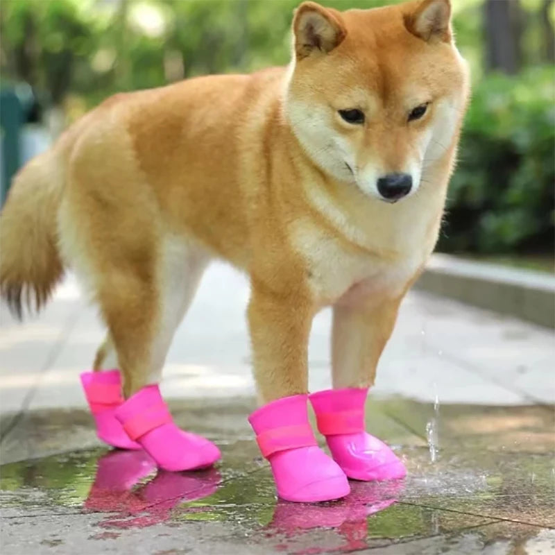 Waterproof Dog Rain Boots – Anti-Slip Rubber Shoes for Small, Medium, Large Dogs