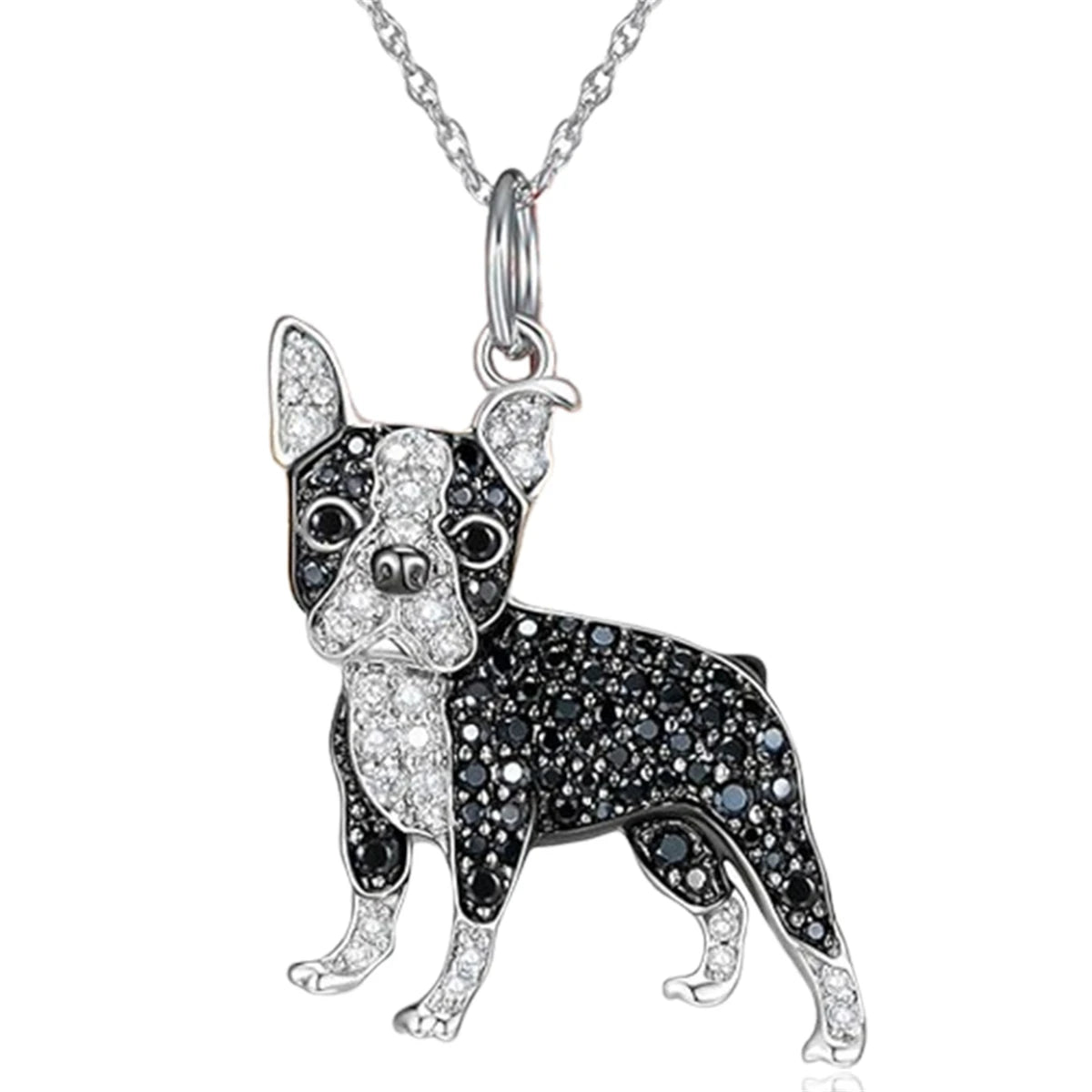 Exquisite Schnauzer Dog Pendant Necklace – Elegant Rhinestone Puppy Jewelry for Women, Perfect Gift for Dog Lovers