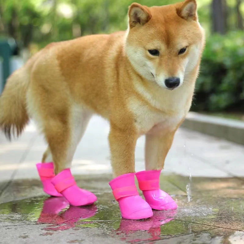 Waterproof Dog Rain Boots – Anti-Slip Rubber Shoes for Small, Medium, Large Dogs