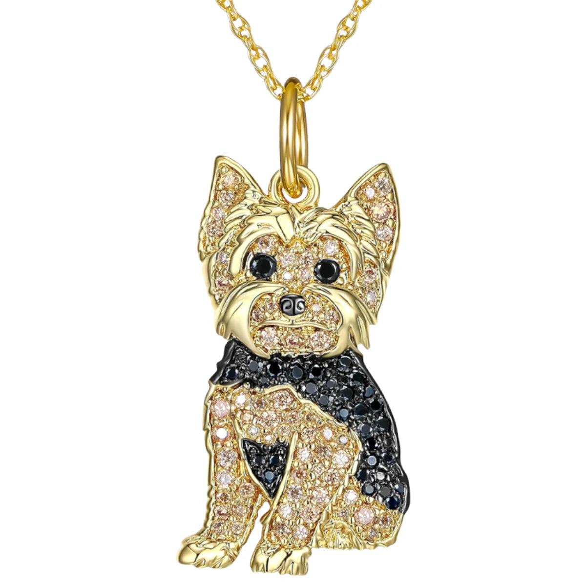 Exquisite Schnauzer Dog Pendant Necklace – Elegant Rhinestone Puppy Jewelry for Women, Perfect Gift for Dog Lovers