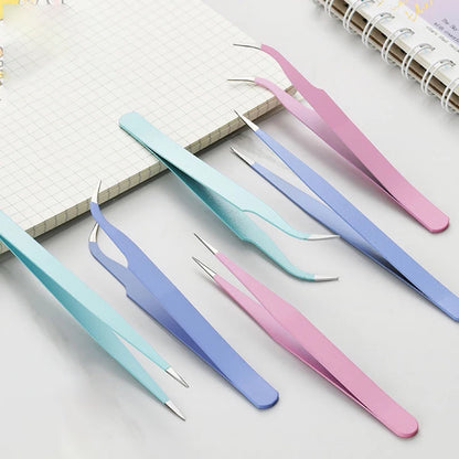 Stainless Steel Macaron Tweezers – Nail Art, Eyelash, Scrapbooking & DIY Tool