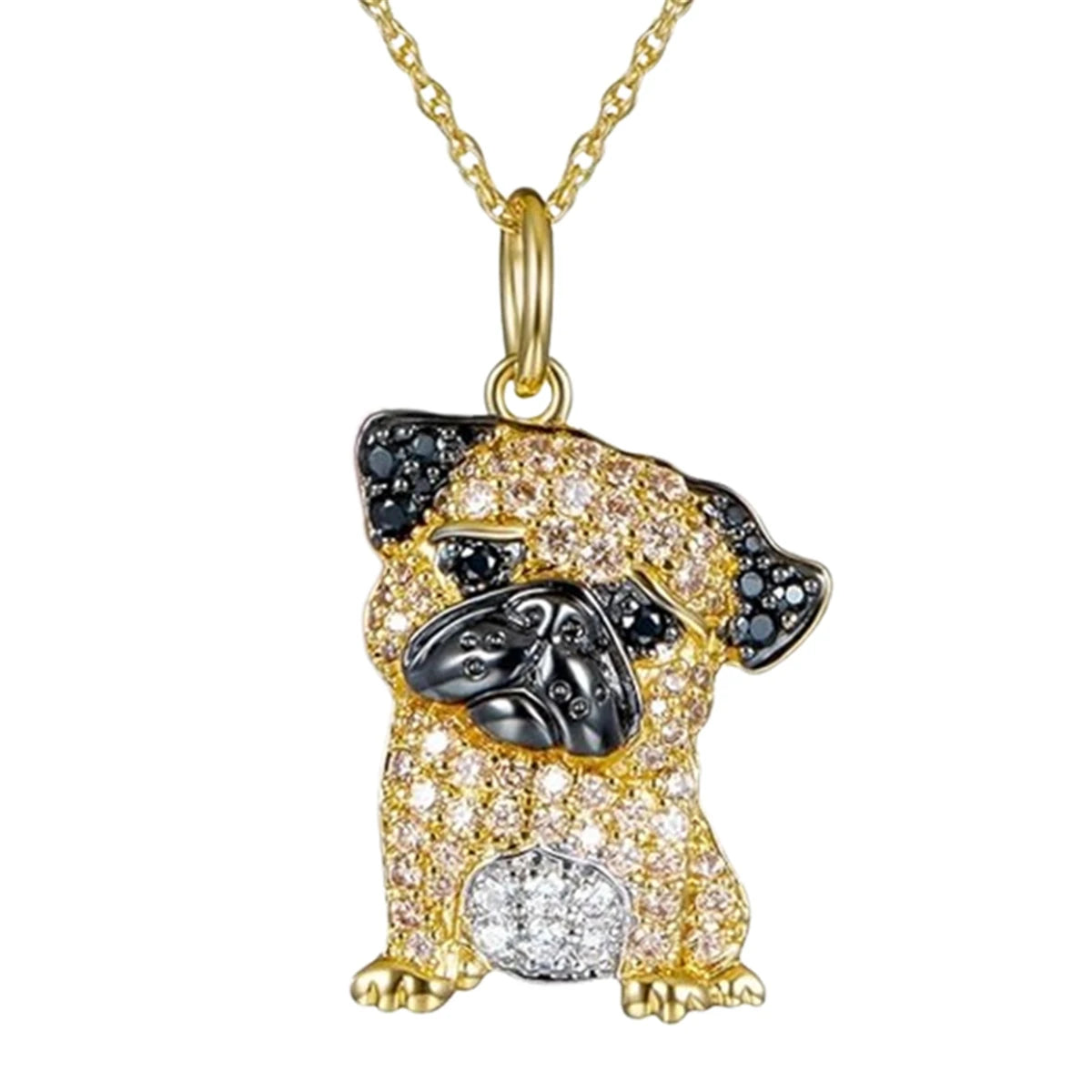 Exquisite Schnauzer Dog Pendant Necklace – Elegant Rhinestone Puppy Jewelry for Women, Perfect Gift for Dog Lovers