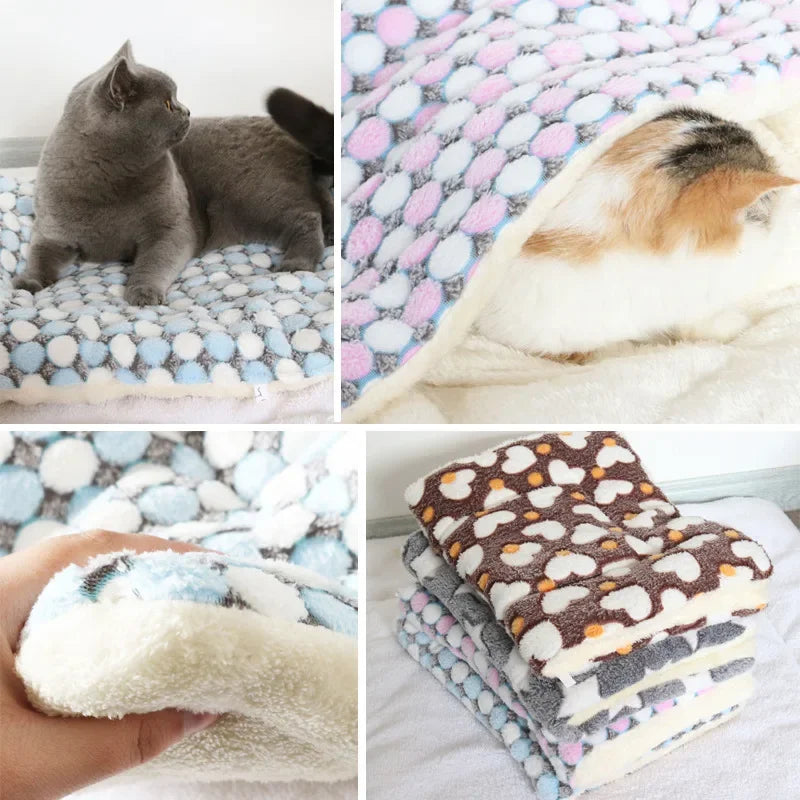 Soft Fleece Pet Bed Mat - Washable, Warm & Non-Slip