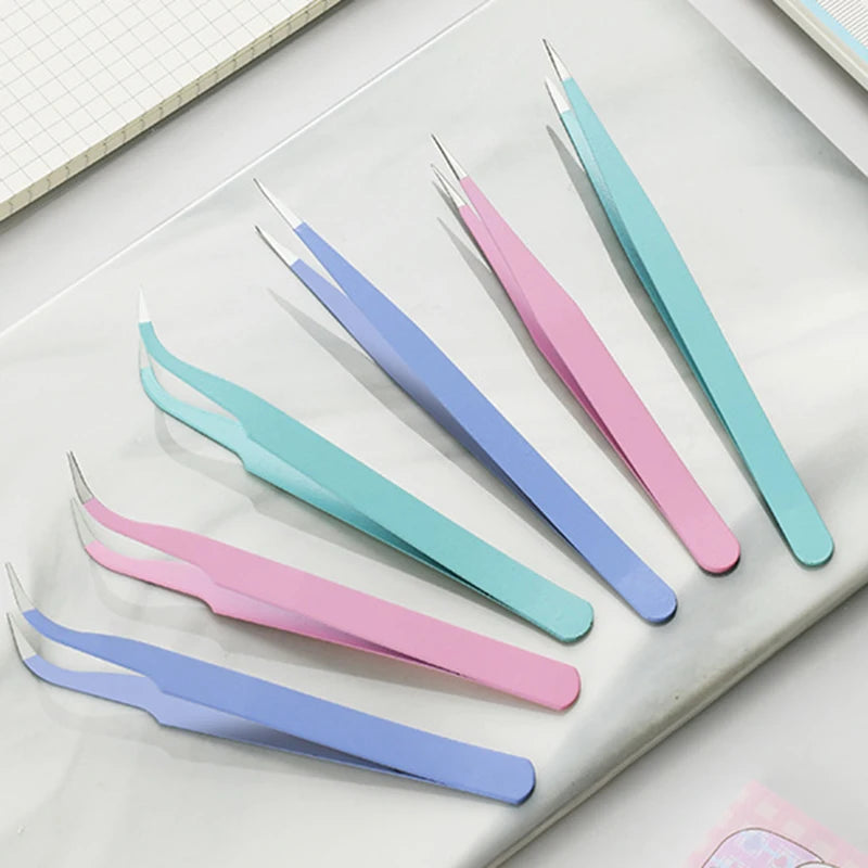 Stainless Steel Macaron Tweezers – Nail Art, Eyelash, Scrapbooking, and DIY Tool