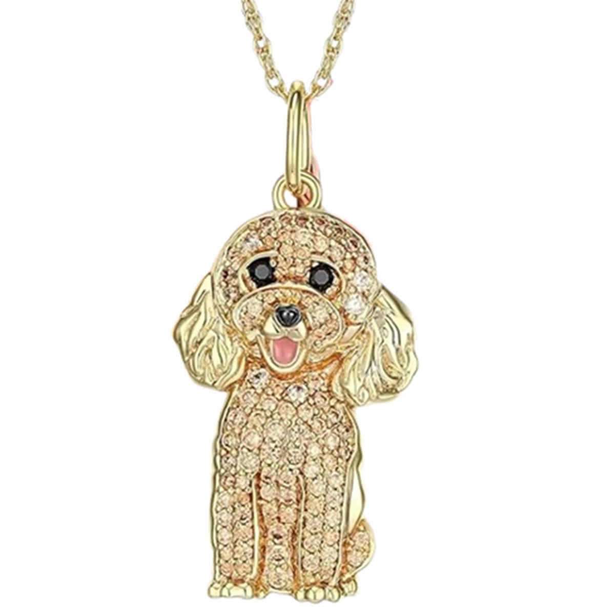 Exquisite Schnauzer Dog Pendant Necklace – Elegant Rhinestone Puppy Jewelry for Women, Perfect Gift for Dog Lovers