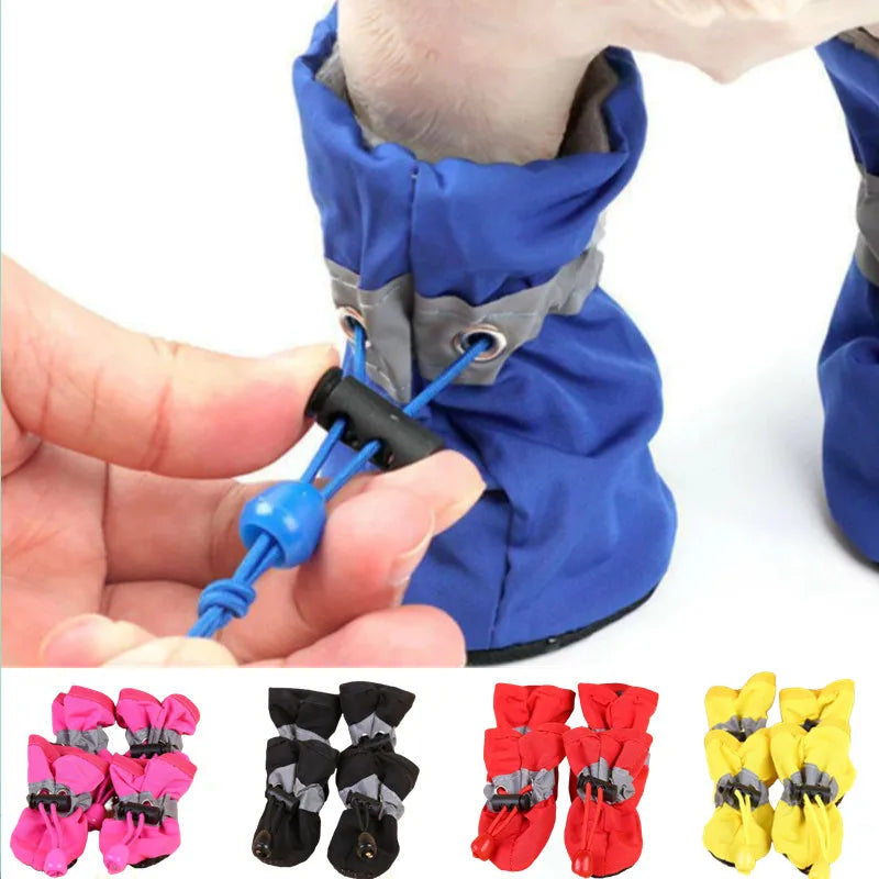 Waterproof Anti-Slip Pet Dog Shoes - Rain Boots for Small Cats & Puppies