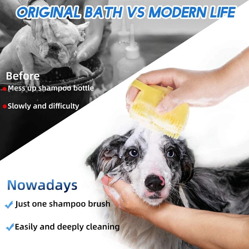 2-in-1 Pet Shampoo Brush & Massage Scrubber