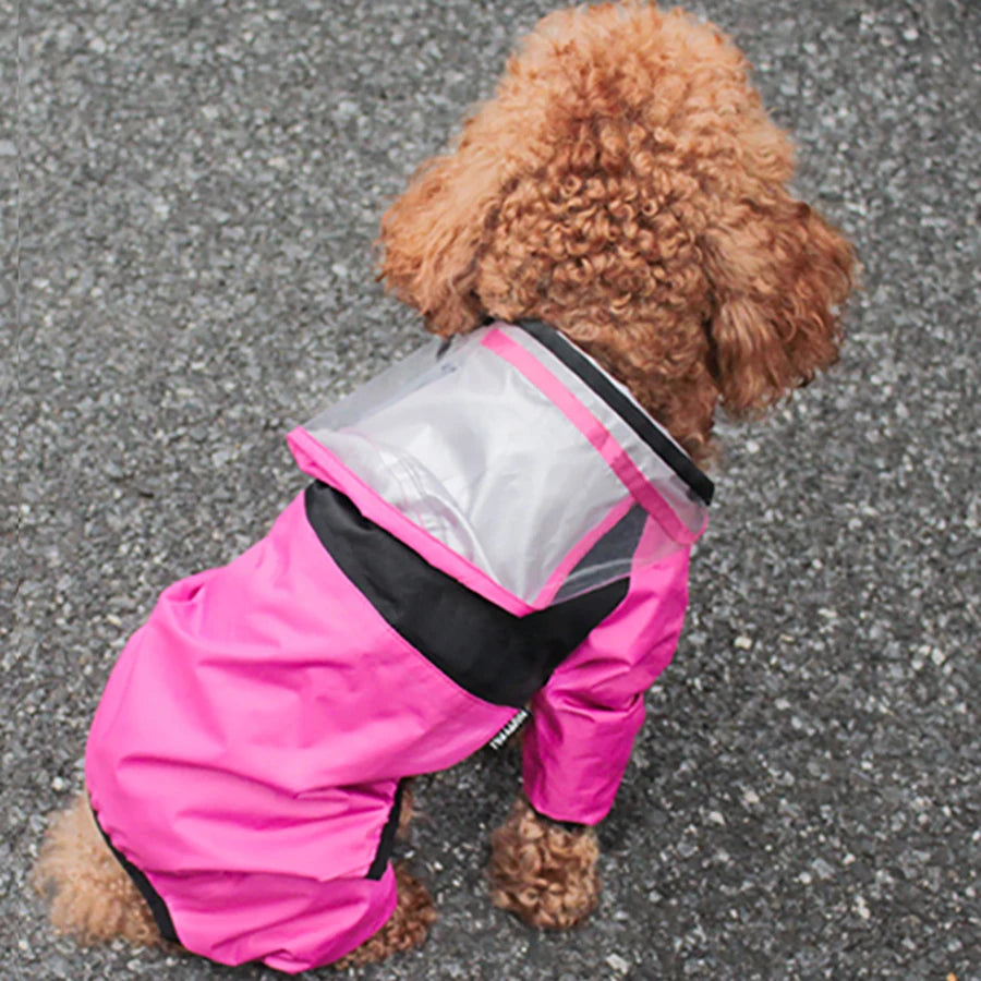 Waterproof Dog Raincoat with Hood – Lightweight Pet Jumpsuit for All Sizes