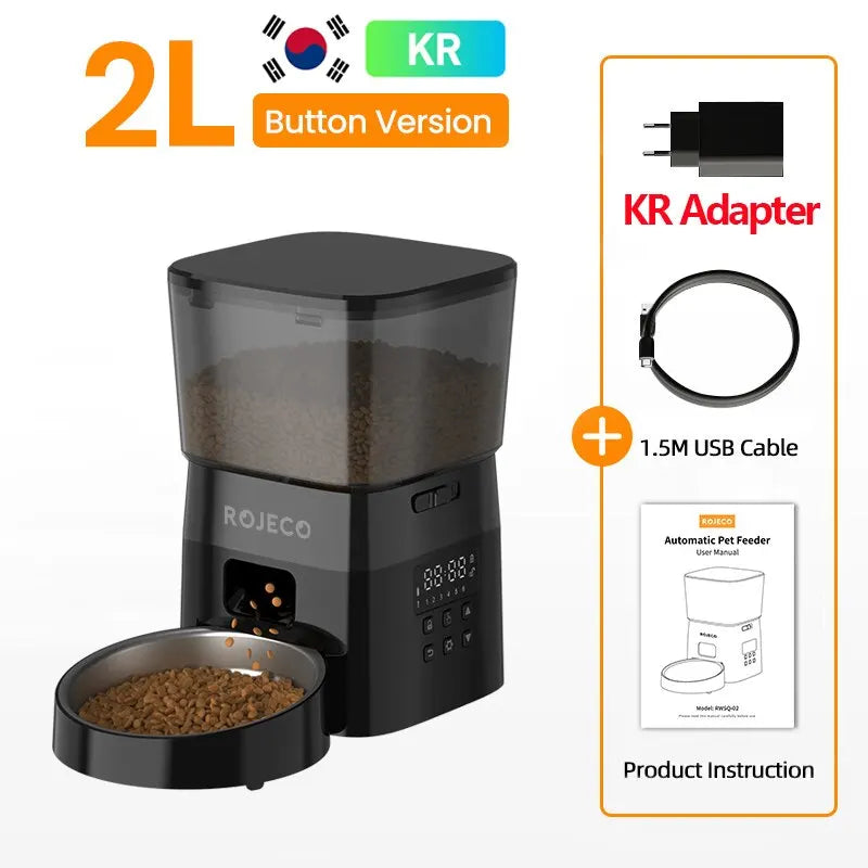 2L Automatic Pet Feeder with Portion Control and Anti-Jam Design