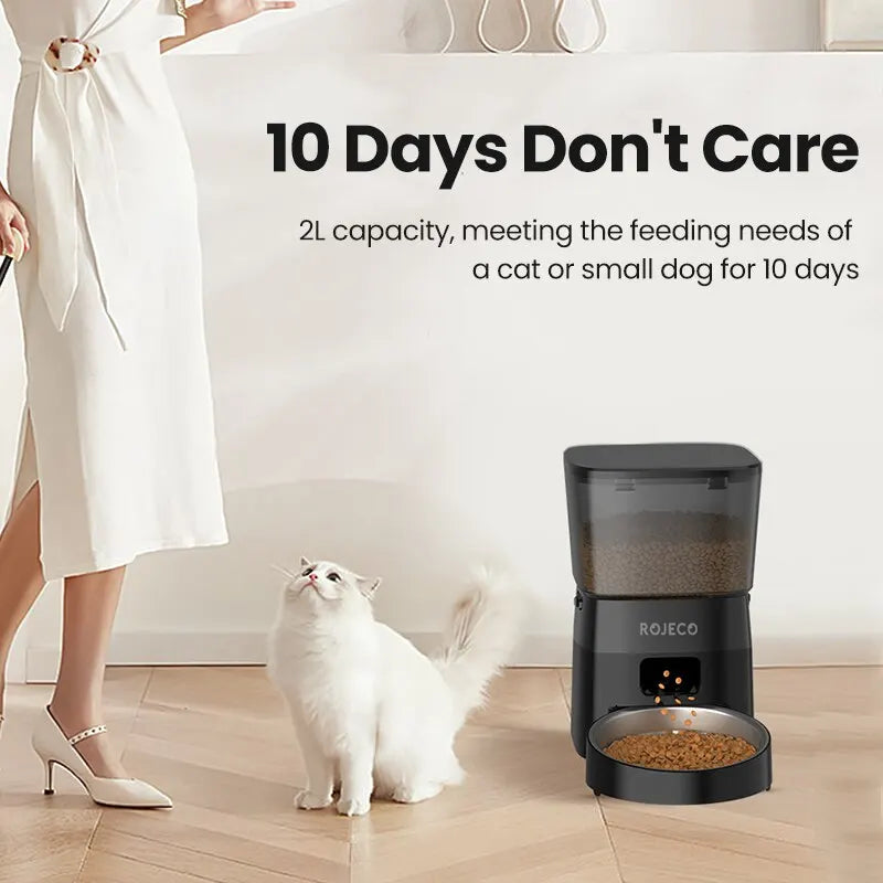 2L Automatic Pet Feeder with Portion Control and Anti-Jam Design