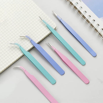 Stainless Steel Macaron Tweezers – Nail Art, Eyelash, Scrapbooking, and DIY Tool