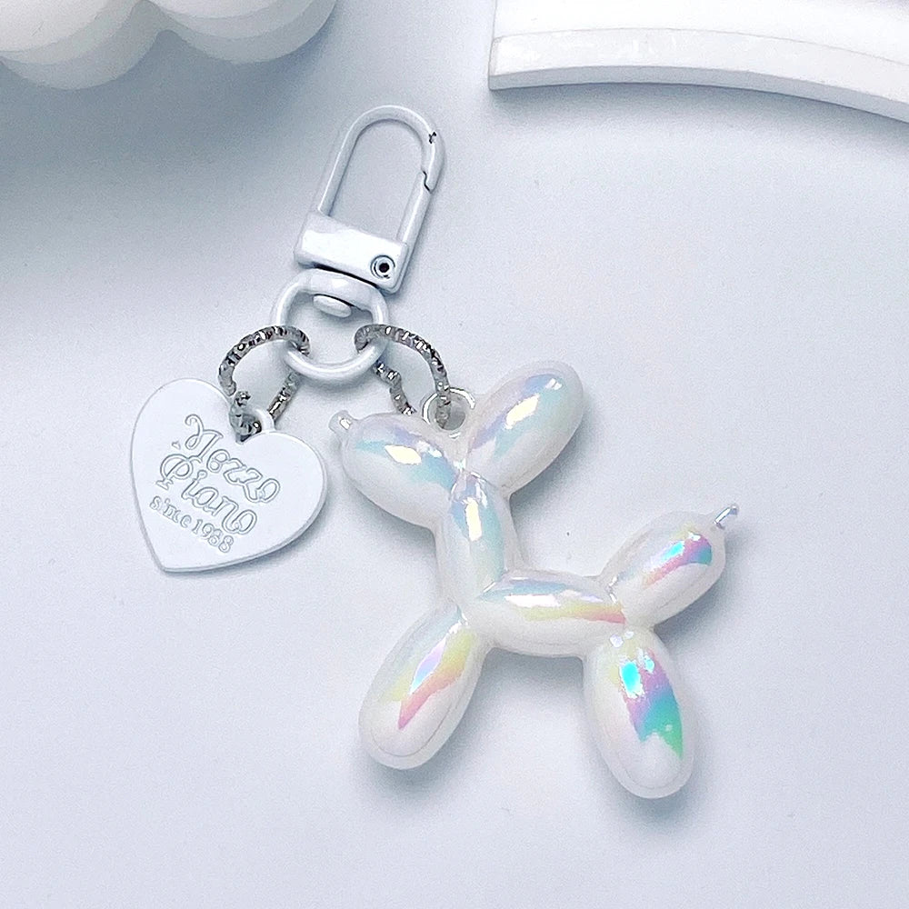 Cartoon Balloon Dog Keychain – Cute Acrylic Bag Charm for Women & Couples