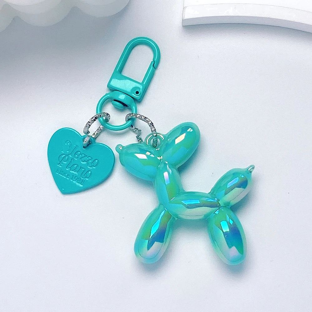 Cartoon Balloon Dog Keychain – Cute Acrylic Bag Charm for Women & Couples