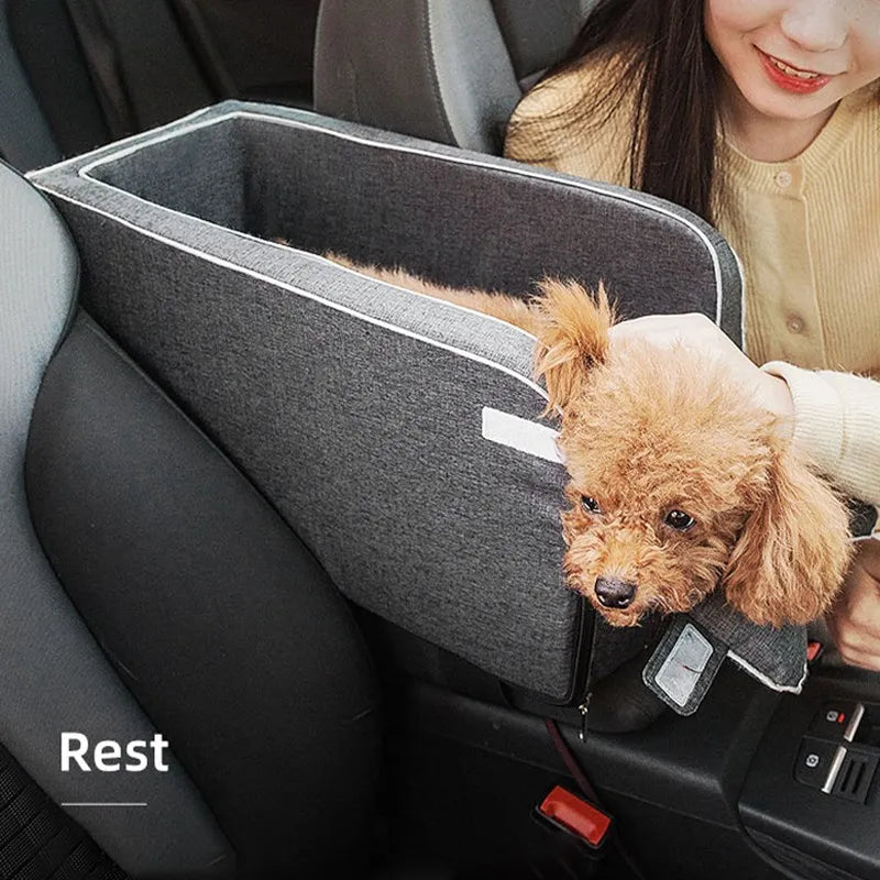 Portable Central Car Dog Seat Bed – Safe Travel Carrier for Small Pets